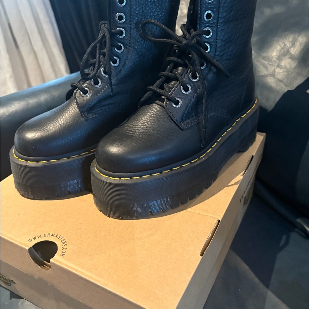 Dr. Martens Black Leather Platform Boots